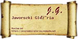 Javorszki Glória névjegykártya